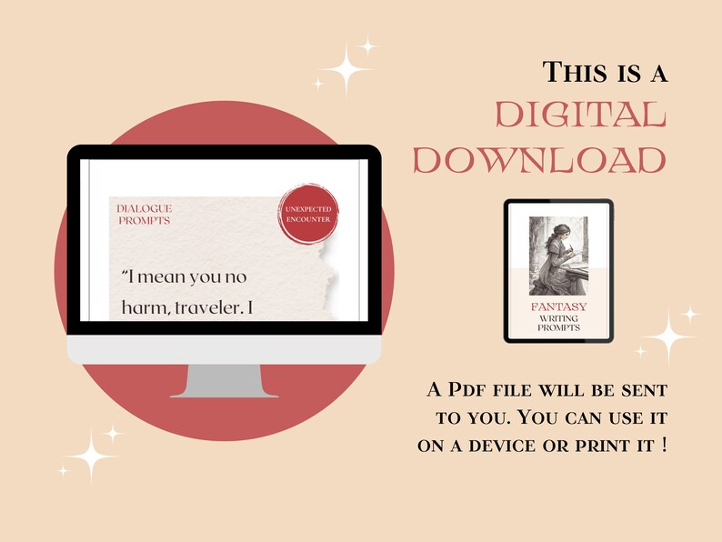 This is a digital download. The fantasy writing prompts will be sent as a PDF file