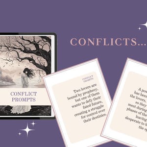 WRITING PROMPTS ROMANTASY, romantic story ideas, writing ideas, writing exercises for NaNoWriMo | Digital | Printable image 4