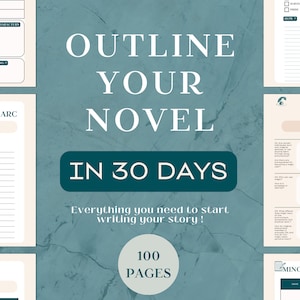 MALL FÖR 30-DAGARS SKRIVSKORT | Skrivplanerare, skrivblad, GoodNotes, NaNoWriMo och Preptober | Digital | Utskrivbar