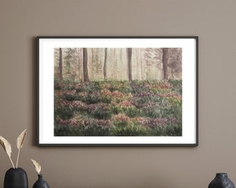 Art print | Sunlit Meadow | print from original | watercolour painting | wall art | landscape painting | home decor