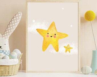 Digital Poster | Cute Little Stars for a Baby's Bedroom