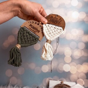 Diffuseur Macramé fait main pour voiture - Porte-huiles essentielles bohème - Décor naturel en coton - Cadeau artisanal et écologique