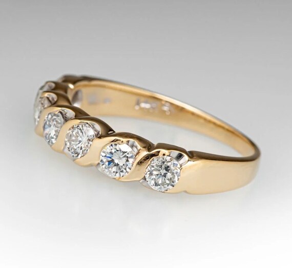 Channel Set Diamond Band Ring 14K Yellow Gold - image 2