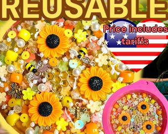 HERBRUIKBARE Honey Bee Autumn Picky Pad met handroller: stressverlichtend fidgetspeeltje