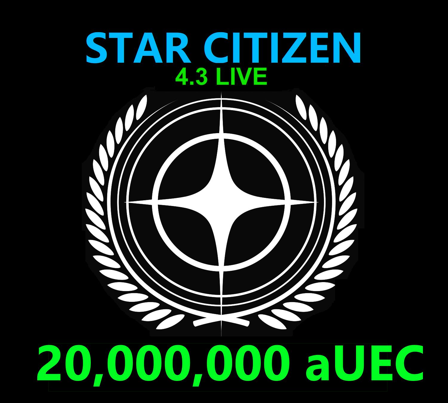 Star Citizen - 20,000,000 aUEC (alpha UEC) for 4.3 LIVE Express Delivery