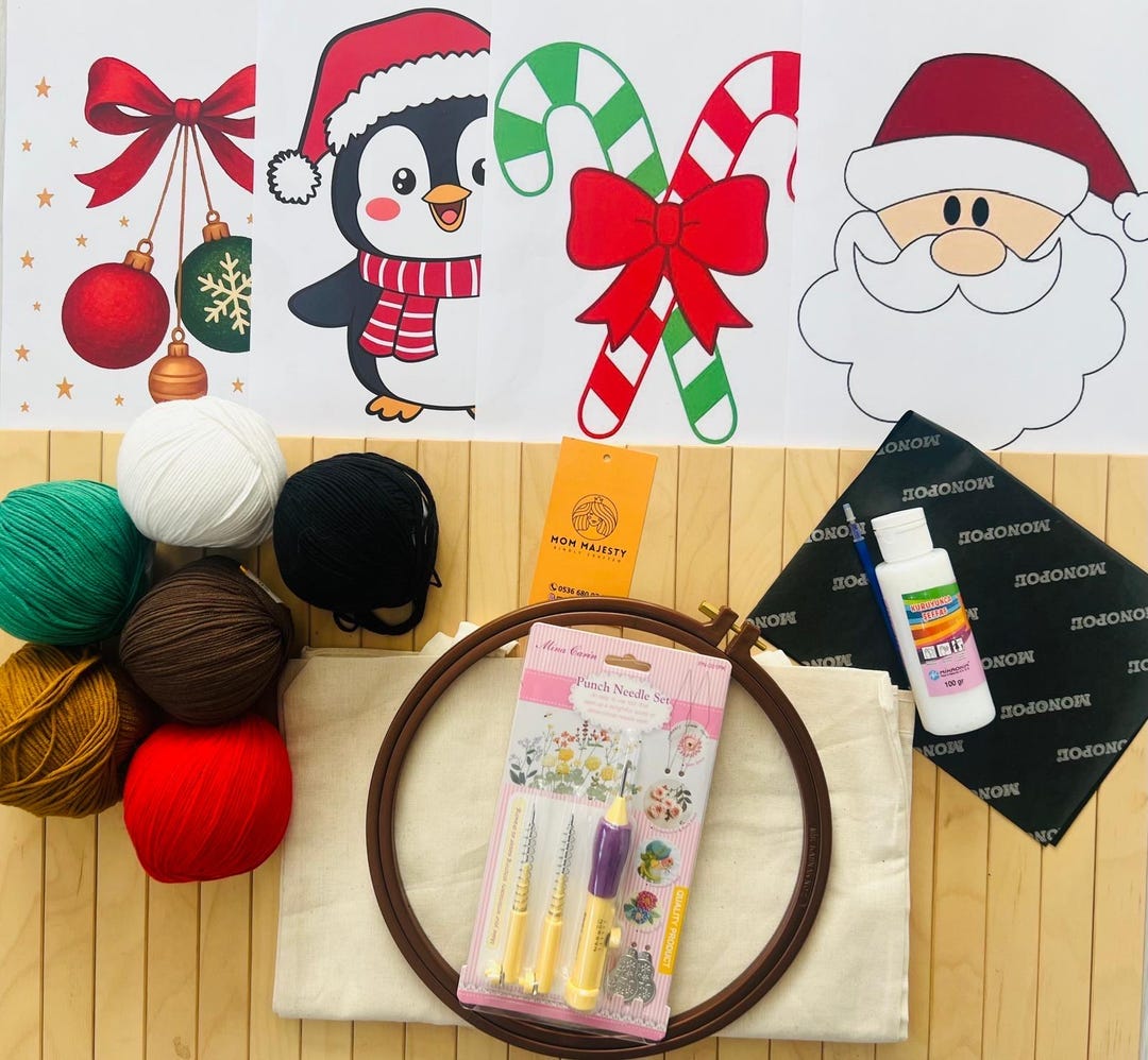 Punch Needle Embroidery Starter Kit Beginner DIY Set With Patterns ...