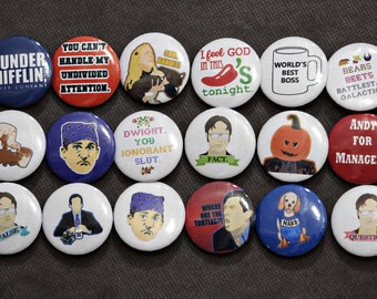 The Office Buttons - Set of 3
