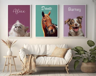 Tierportrait. Personalisierte Haustier Geschenk. Personalisiertes Hundeportrait. Hunde Mama Geschenk. Personalisiertes Katzen Portrait. Erinnerungshaustier Geschenk. Katzen Mama Geschenk.