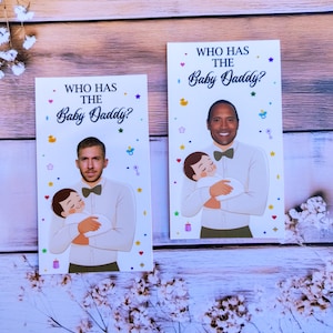 Find the Dad Babyshower Krasspel - Leuke babyshowerspelletjes voor gasten - Afdrukbare of gedrukte kraskaarten