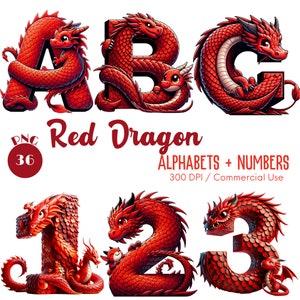 Drachen Alphabete und Zahlen Clipart 36 PNG Drachen alpha Clipart Dekorative Buchstaben Alphabet Clipart Drachen Alphabet PNG Digitaler download