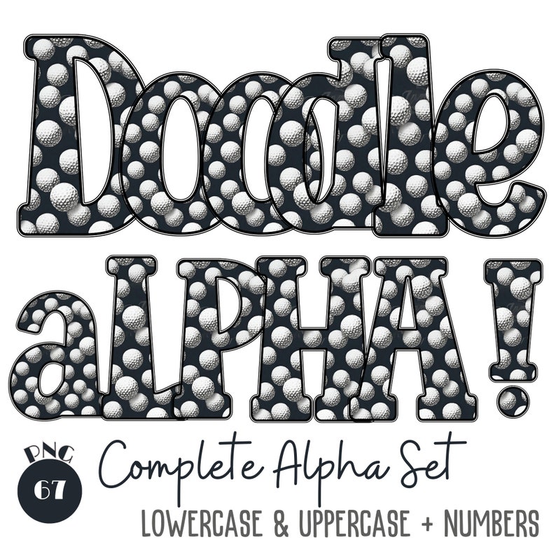 Golf Alphabet Letters PNG Bundle 67 PNG Golf Doodle Alphabets and ...