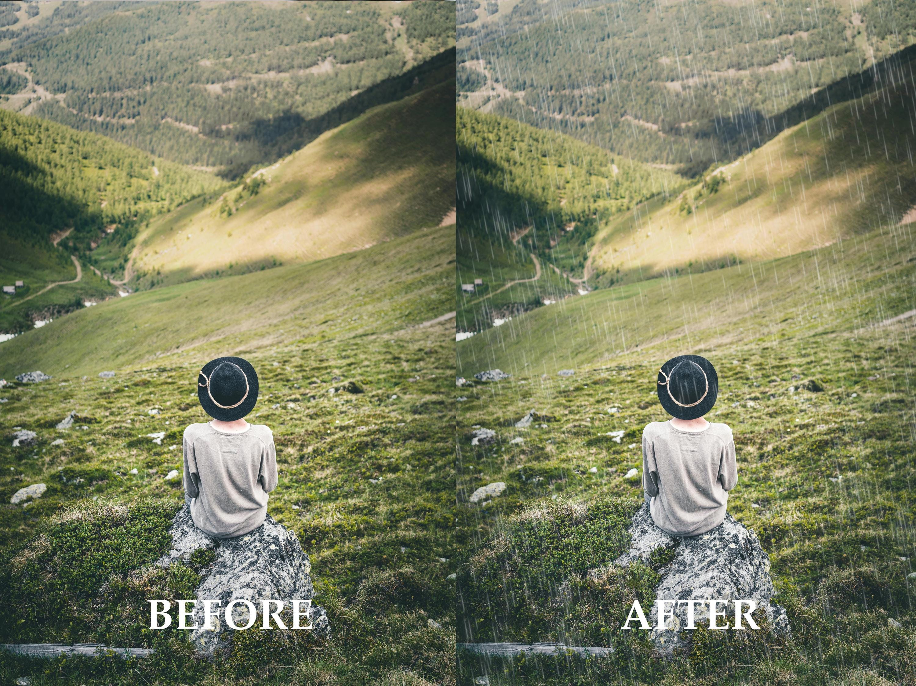 Rain Effect Photoshop Overlay, Raindrop Photo Effect, Digital Printable ...