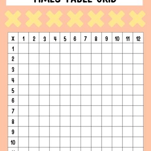 Multiplication Grid Worksheet Printable Math Practice for Kids Digital ...