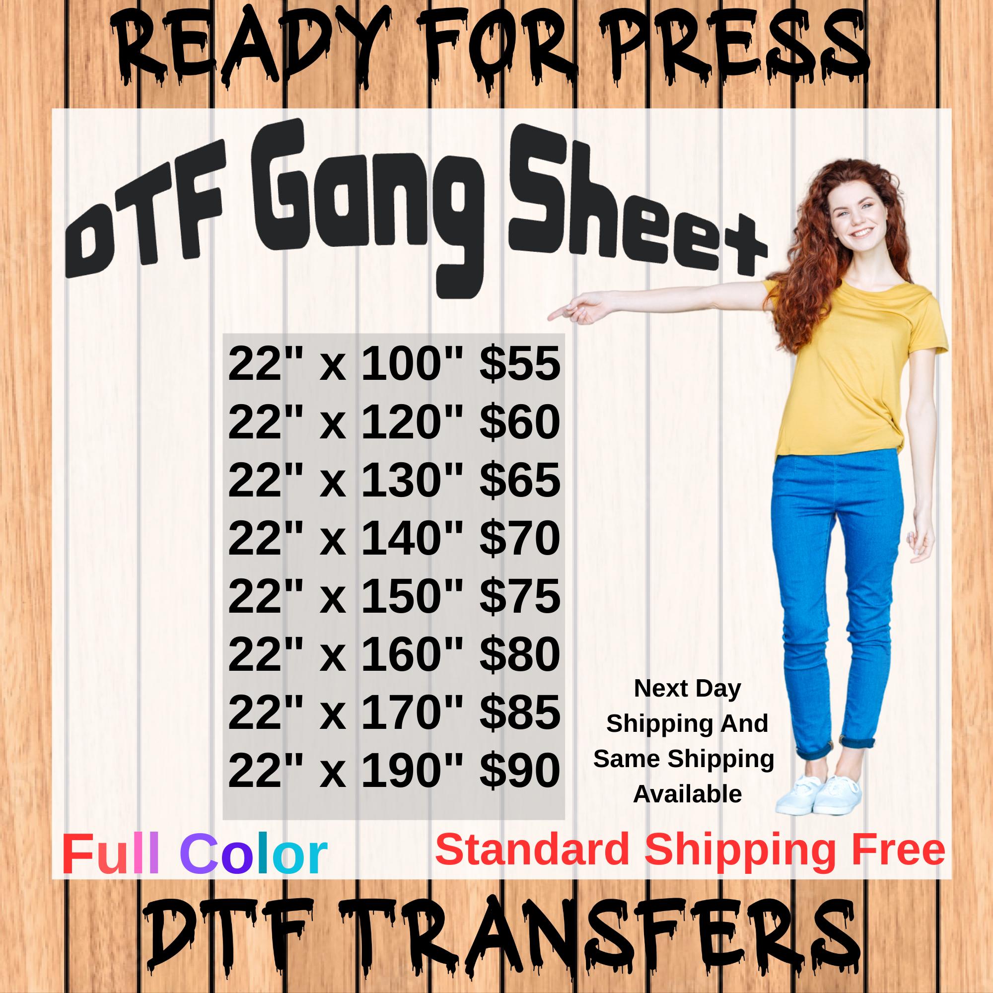 Custom DTF Gang Sheet Design: Ready to Press Heat Transfer - Etsy