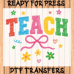 Coquette Teach Ready To Press DTF Transfer: Preppy Teacher School