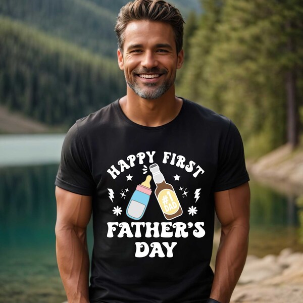 Our First Father's Day Matching T-Shirt And Bodysuit With For Dad And Baby, Dad And Kid Shirts, Gift For Husband