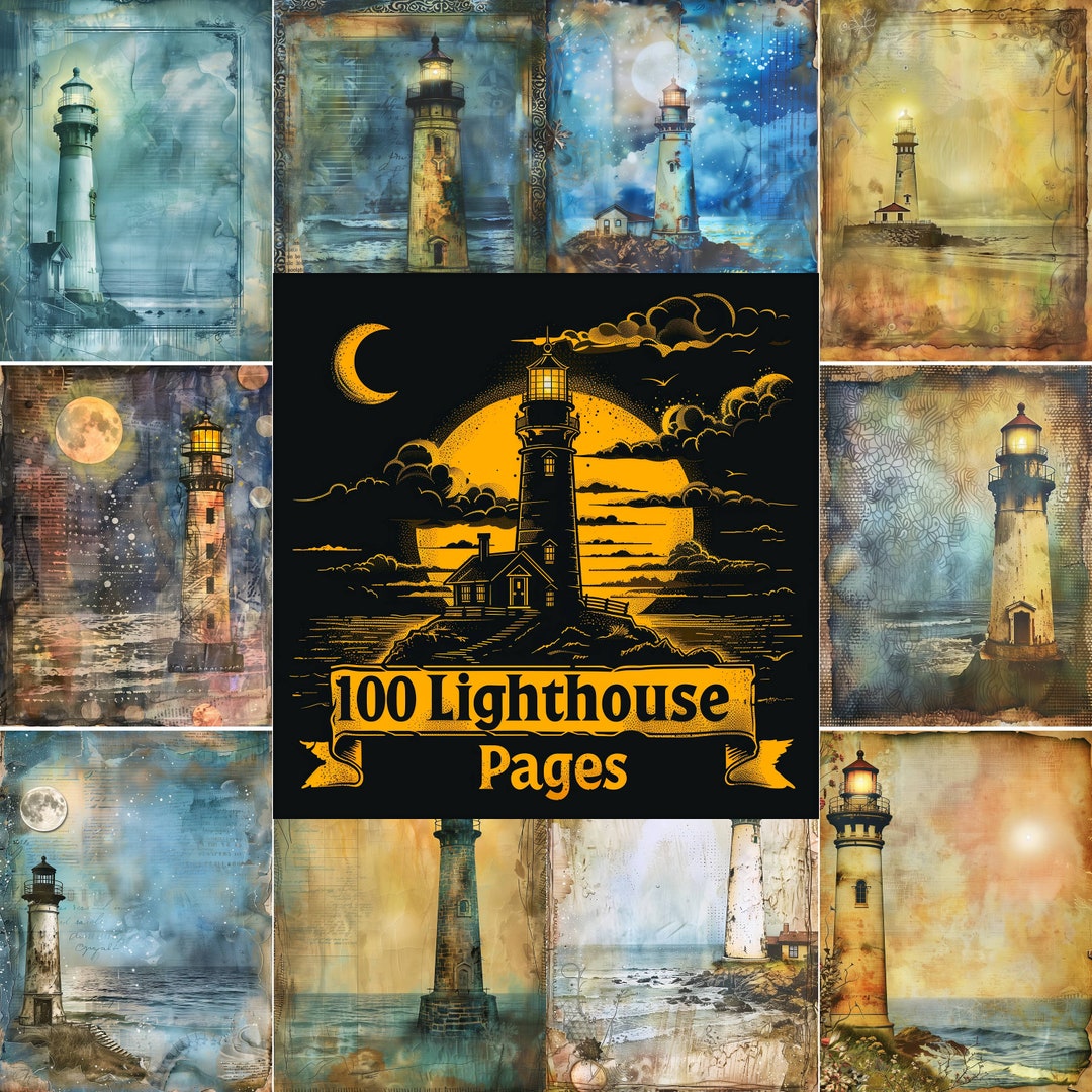100 Lighthouse Junk Journal Pages, Printable Lighthouse Junk Journal ...