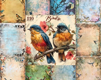 Vintage Birds Junk Journal Printable Collage Sheet, Bird Houses, Bird ...