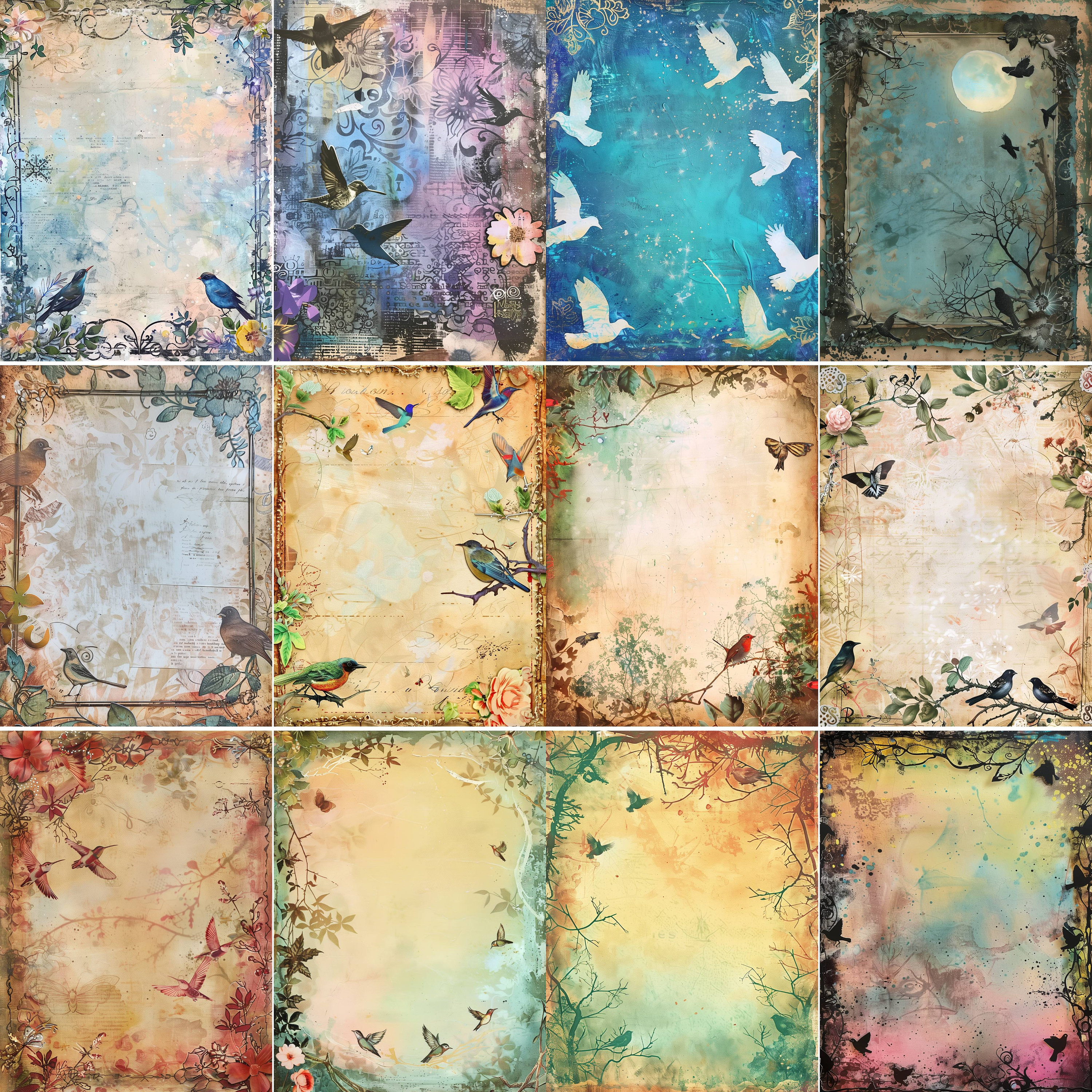 110 Birds Junk Journal Pages, Printable Bird Junk Journal Kit Papers ...