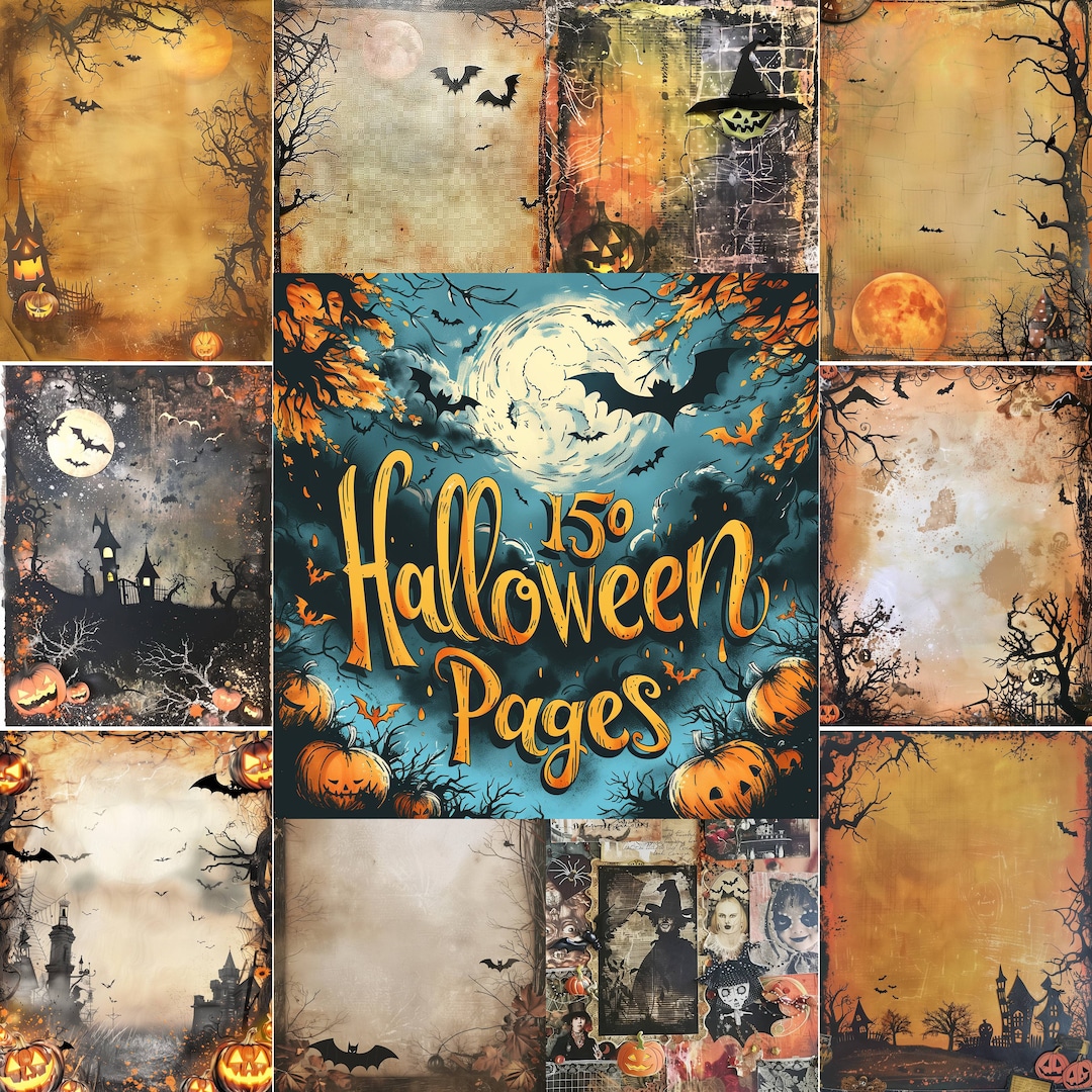 150 Halloween Junk Journal Pages, Printable Halloween Junk Journal Kit ...