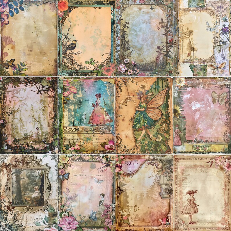 70 Fairytale Junk Journal Pages, Printable Fairy Tale Junk Journal Kit ...