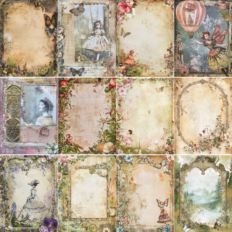 70 Fairytale Junk Journal Pages, Printable Fairy Tale Junk Journal Kit ...