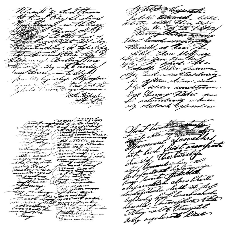 30 Old Handwriting Overlays for Junk Journals, 19th Century ...