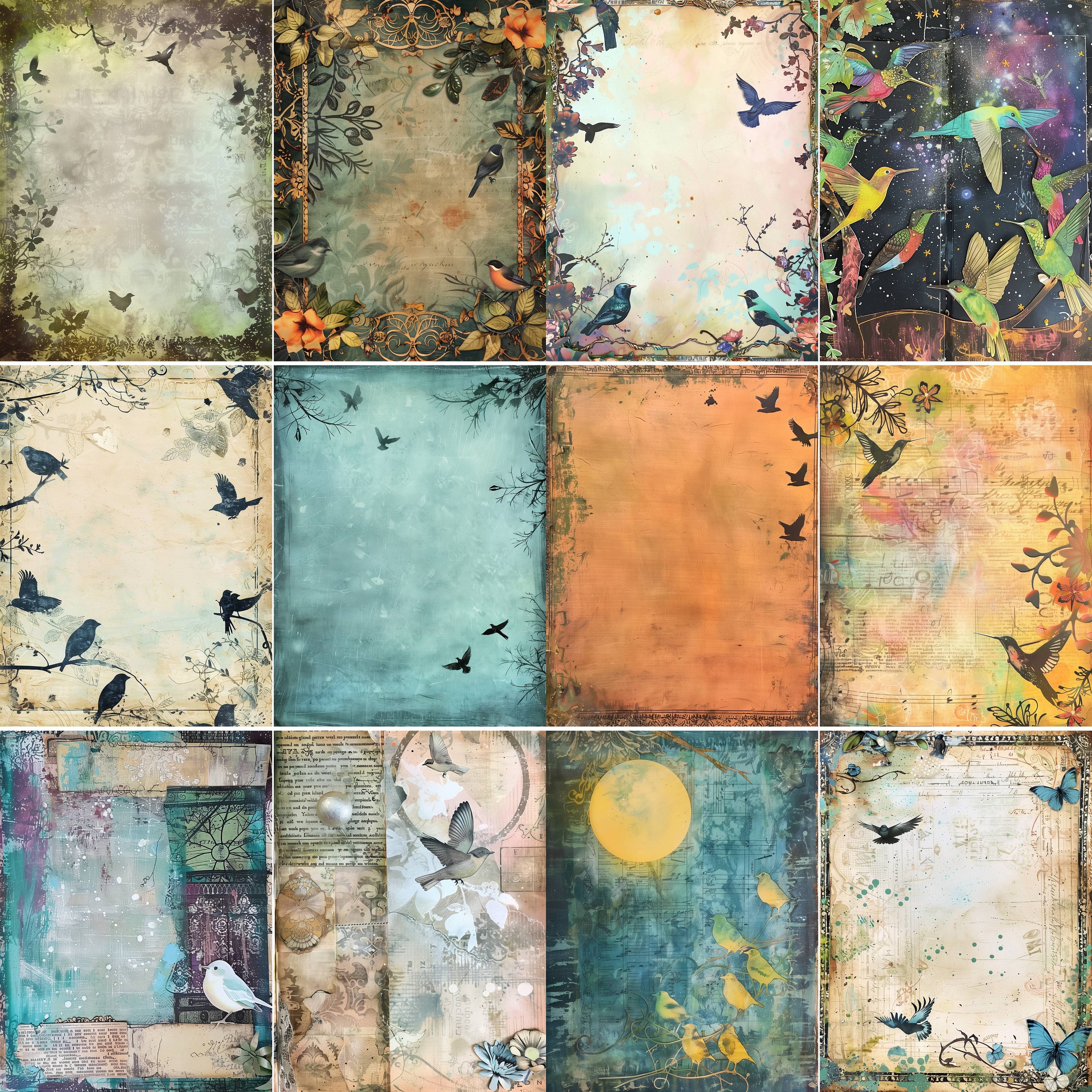 110 Birds Junk Journal Pages, Printable Bird Junk Journal Kit Papers ...