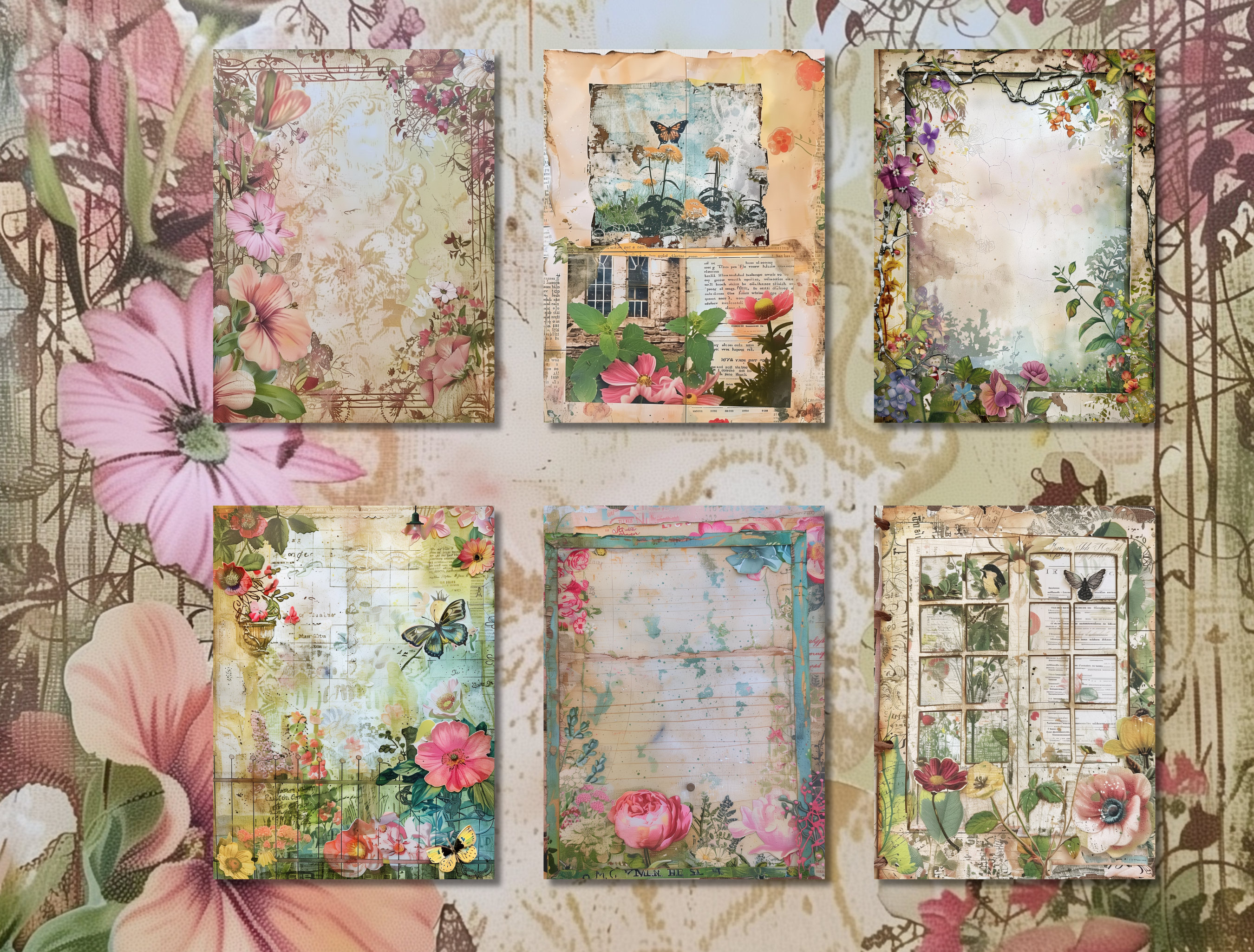 140 Garden Junk Journal Pages, Printable Garden Junk Journal Kit ...