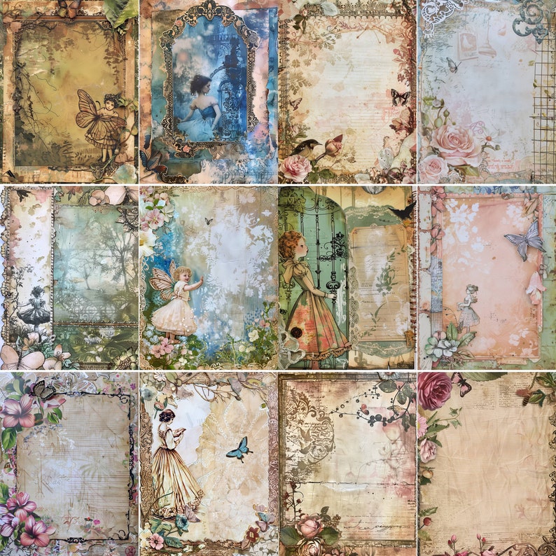 70 Fairytale Junk Journal Pages, Printable Fairy Tale Junk Journal Kit ...