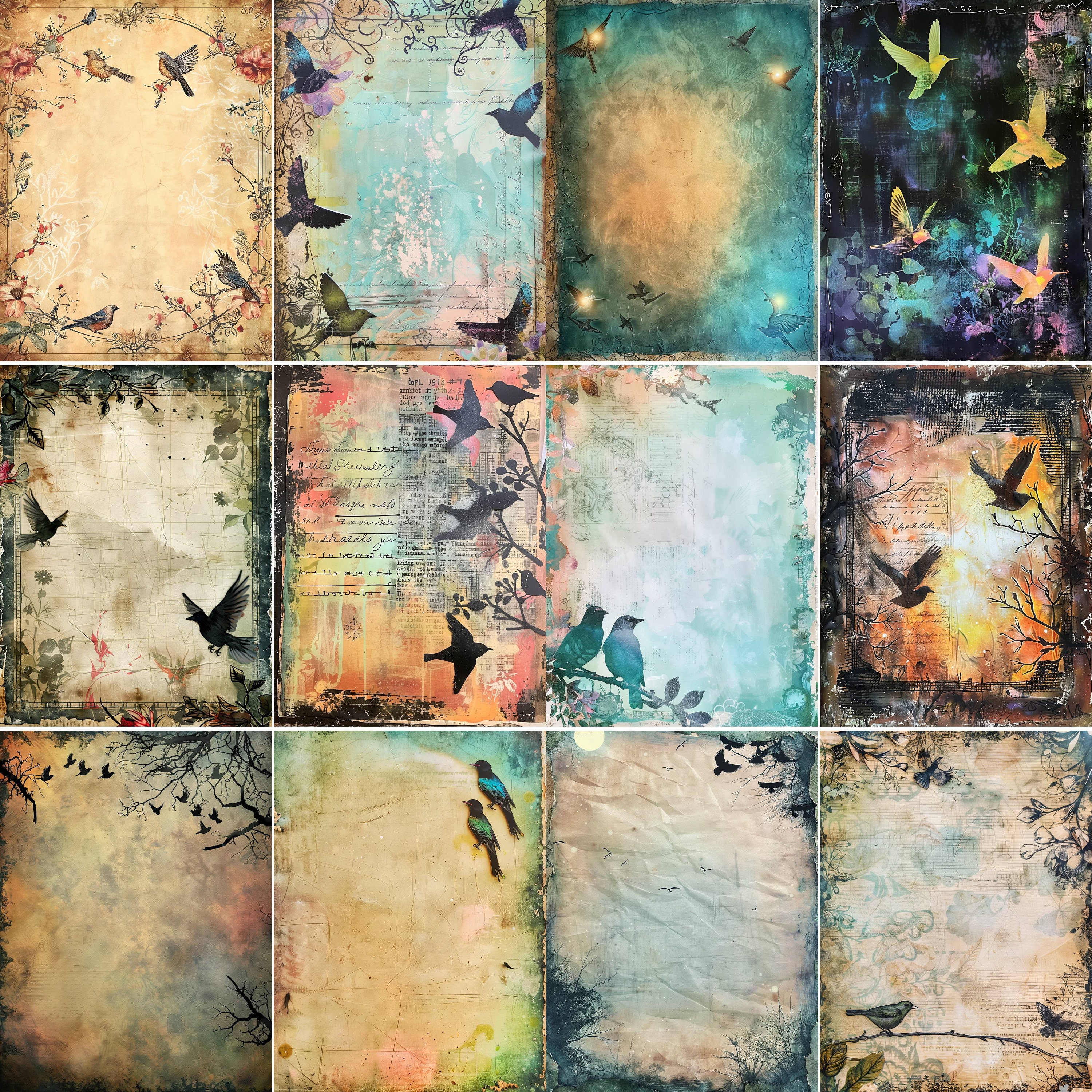 110 Birds Junk Journal Pages, Printable Bird Junk Journal Kit Papers ...