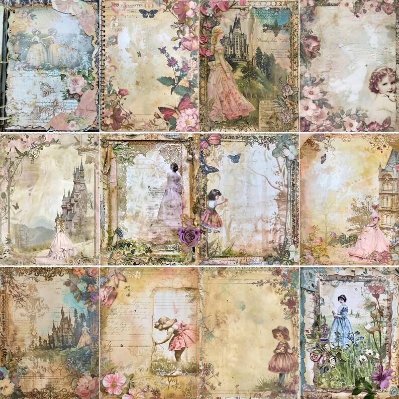 70 Fairytale Junk Journal Pages, Printable Fairy Tale Junk Journal Kit ...
