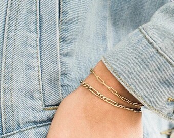 Chain bracelet, 925 Sterling Silver, 18K Gold Plated, Gold bracelet, Silver bracelet, Dainty bracelet, Matching bracelets, Anniversary gift