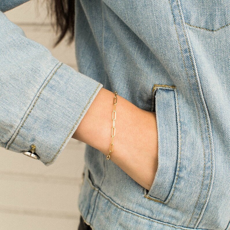 Chain bracelet, 925 Sterling Silver, 18K Gold Plated, Gold bracelet, Silver bracelet, Dainty bracelet, Matching bracelets, Anniversary gift zdjęcie 2