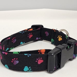 Rainbow Paw Prints Dog Collar