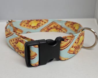 Collar para perro color aguamarina con diseño de gofre grande