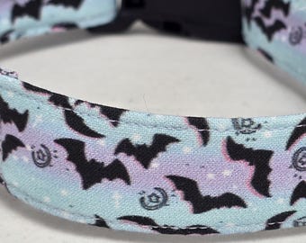 Bats on Aqua Dog Collar
