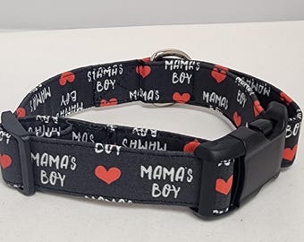 Mama's Boy in Black Dog Collar