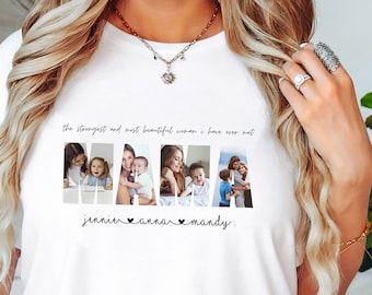Mama Photo Collage T-Shirt, Custom Mama Photo T Shirt, Personalized Mama Shirt, Mother's Day Gift, Custom Photo Shirt, Gift For Mom