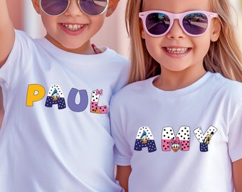 Custom Name Disney T-Shirt, Mickey & Friends Family Matching Tees, Personalized Mickey Mouse Kids Toddler Birthday Tee, Mom Dad Disney Shirt
