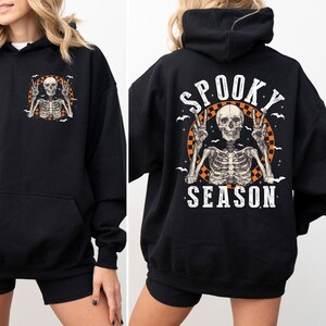 Spooky Season Hoodie, Retro Halloween Hoodie, Spooky Skeleton Hoodie, Spooky Halloween Hoodie, Spooky Fall Hoodie,  Halloween Gift for Woman