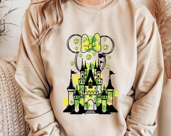 Disney Minnie Castle Sweat, Disney Watercolor Castle Shirt, Disneyland Sweat, Minnie Mouse Ears, Magical Castle Shirt, Disney Trip Sweater