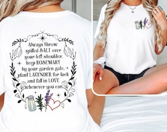 Salt Rosemary Lavender T-Shirt, Practical Magic T-Shirt, Salt Rosemary Lavender Love Front And Back T-Shirt, Witchy Shirt, Magic Spell Shirt