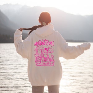 I Hate Morning People Hoodie, Funny Skeleton Hoodie, Funny Sarcastic Hoodie, Coffee Lover Hoodie, Skull Hoodie, Adult Humor Hoodie image 4