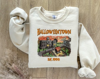 Vintage Halloween Town Est 1998 Sweatshirt, Halloweentown Sweatshirt, Pumpkin Halloweentown Sweatshirt, Retro Halloweentown Sweatshirt