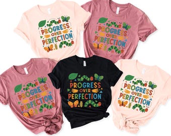 Comfort Colors® Progress Over Perfection Shirt, Back to School Shirt, Mental Health Shirt, Teacher Appreciation, Inspirational Tee
