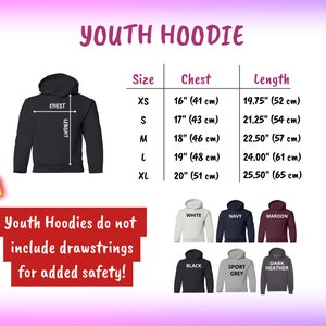 youth hoodies are not included for added safety