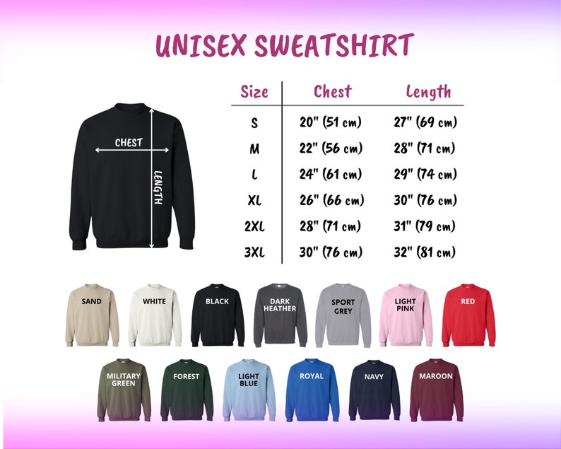 a long sleeved shirt measurements chart for men and women