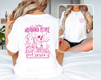 I Hate Morning People T-Shirt, Funny Skeleton T Shirt, Funny Sarcastic Shirt, Coffee Lover Shirt, Skull Shirt, Adult Humor Shirt