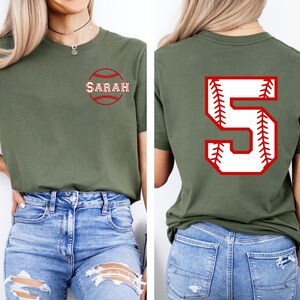 Custom Name Baseball Shirt, Gift for Mom, Personalized Baseball Mom T Shirt, Baseball Name Shirt, Baseball Lover Shirt, Sport Mom Shirt